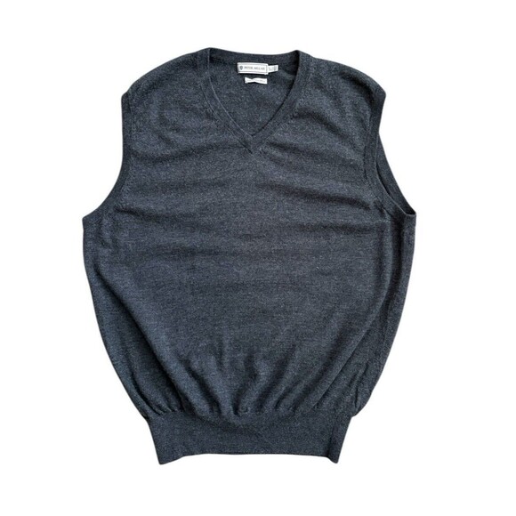 Peter Millar 100% Italian Merino Wool Sweater Vest Men's Large Charcoal Gray - Picture 9 of 12